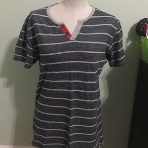 Grey striped tee shirt